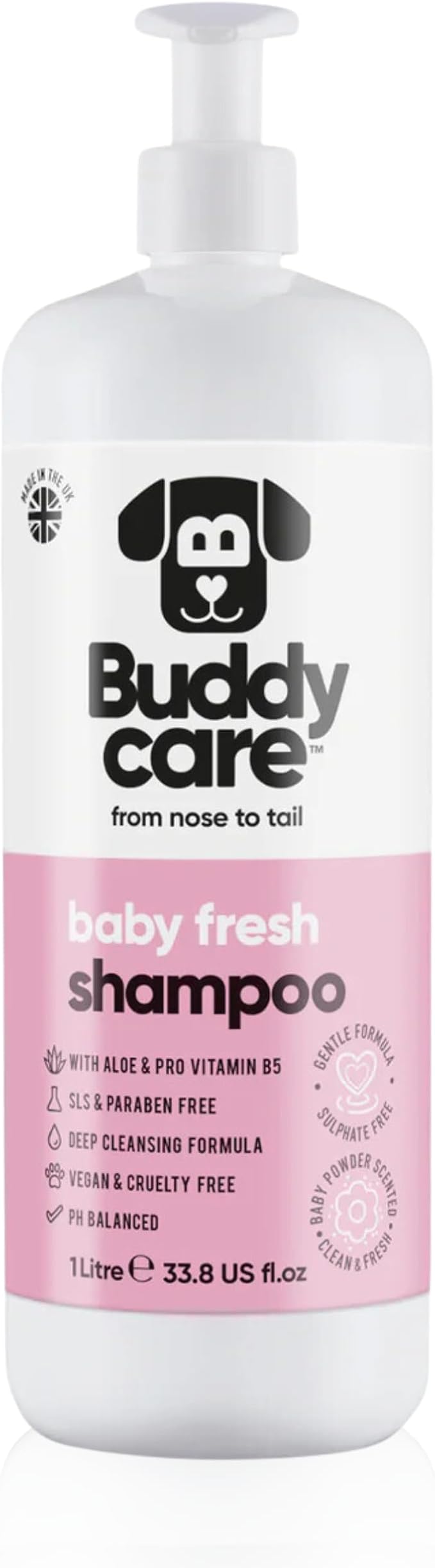 Baby Fresh Dog Shampoo by Buddycare | Deep Cleansing Shampoo for Dogs | Fresh Scented | with Aloe Vera and Pro Vitamin B5 (33.81oz)