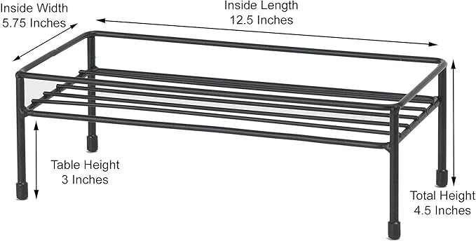 PetRageous 81030 Gizmo's Set The Table Steel Frame Dog Feeder, 3-Inch Tall Dining Table by 13-Inch Long and 5.75-Inch Wide, Holds Two 5.5-Inch Diameter Bowls, for Small and Medium Dogs and Cats, Black