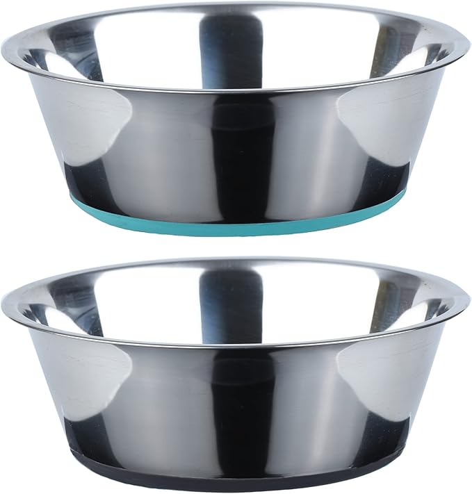 PEGGY11 Deep Stainless Steel Anti-Slip Dog Bowls - 2-Pack, 2 Cups