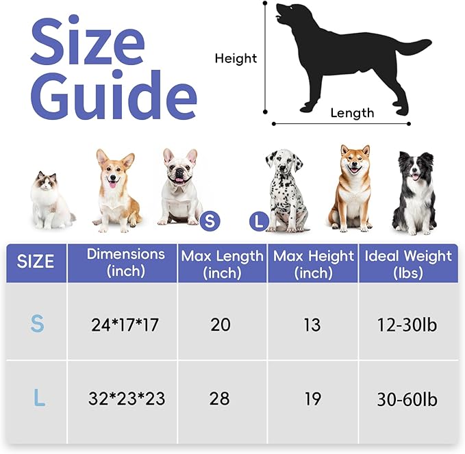 Petprsco Portable Collapsible Dog Crate, Travel Dog Crate 24x17x17 with Soft Warm Blanket and Foldable Bowl for Large Cats & Small Dogs Indoor and Outdoor