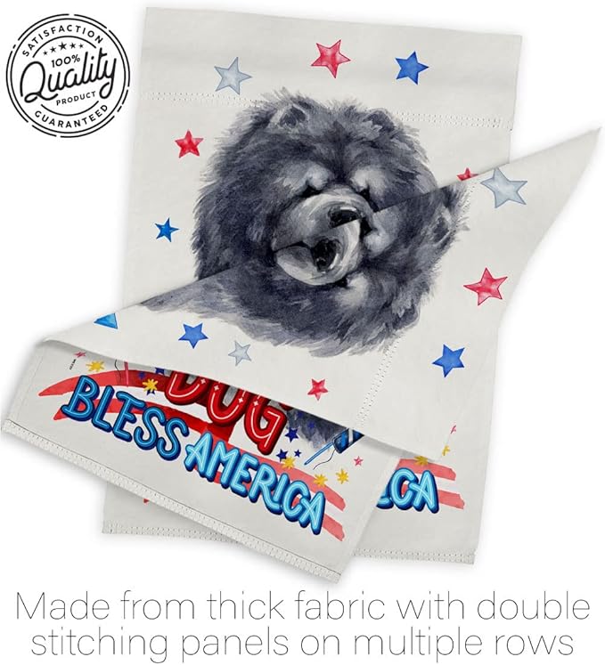 Breeze Decor Patriotic Black Chow House Flag Pack Dog Puppy Spoiled Paw Canine Fur Pet Nature Farm Animal Creature Support Our Troops Banner Small Garden Yard Gift Double-Sided, Made in USA