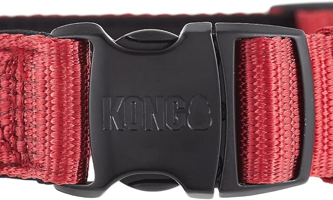 KONG Max HD Ultra Durable Neoprene Padded Dog Collar (Large, Red)