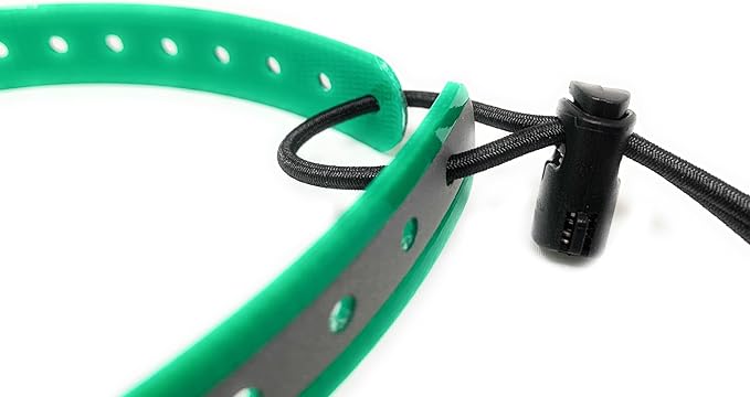 Replacement GPS eCollar with Adjustable Bungee, Multi-Hole Design, and Secure Toggle Closure for Small Dogs (Reflective Green, Small Neck)