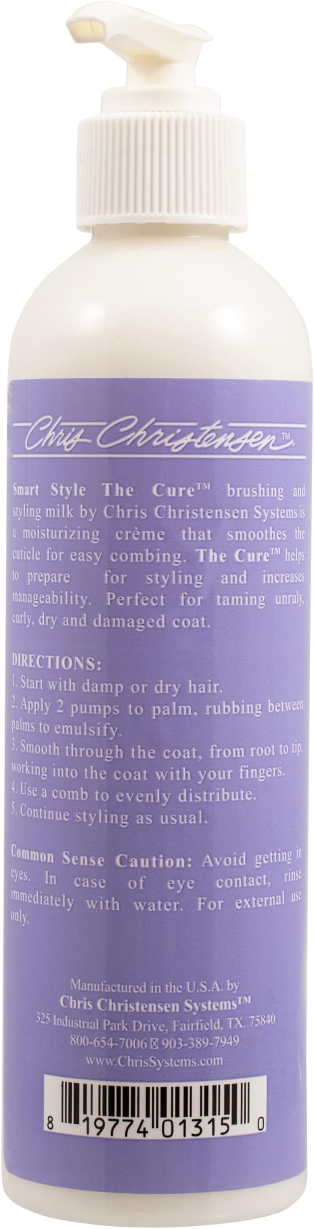 Chris Christensen Smart Style The Cure Brushing & Styling Milk, Dog Conditioner, Groom Like a Professional, 8 oz