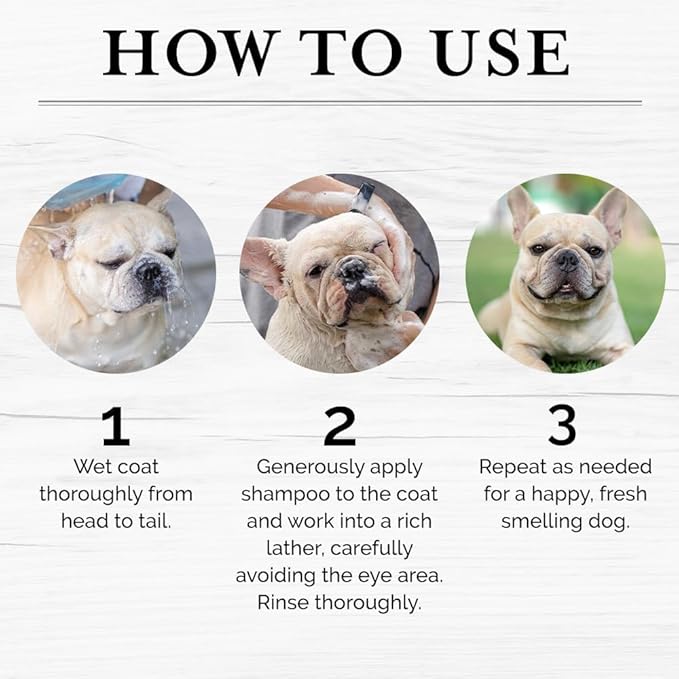 6-in-1 Moisturizing Dog Shampoo with Brush, Made with Naturally Derived Ingredients to Cleanse, Soothe, Deodorize, and Soften The Skin and Coat 480ml