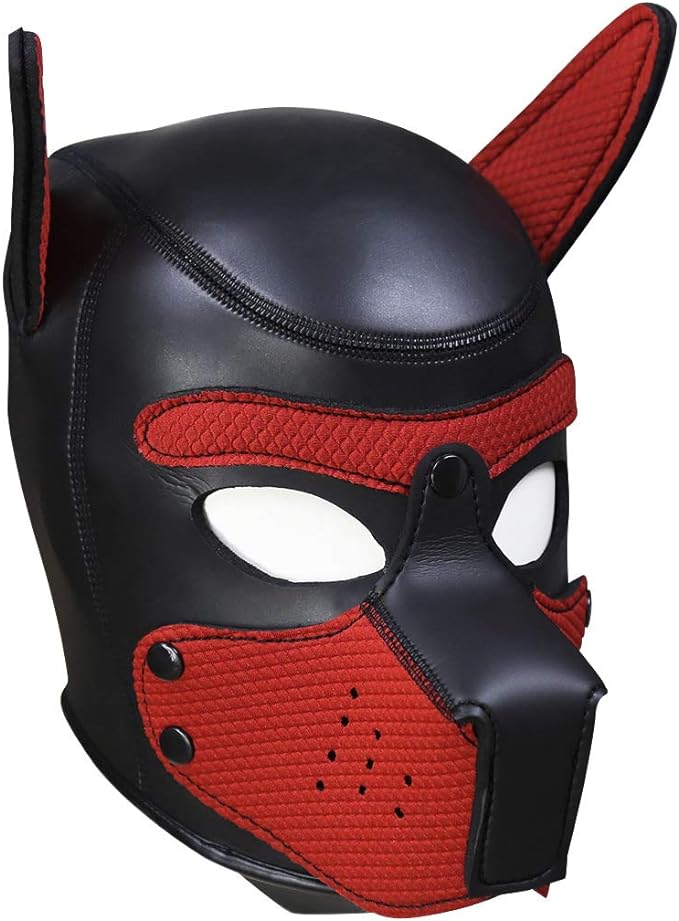 Neoprene Puppy Hood Camo Full Face Mask Cosplay Costume Dog Head Masks