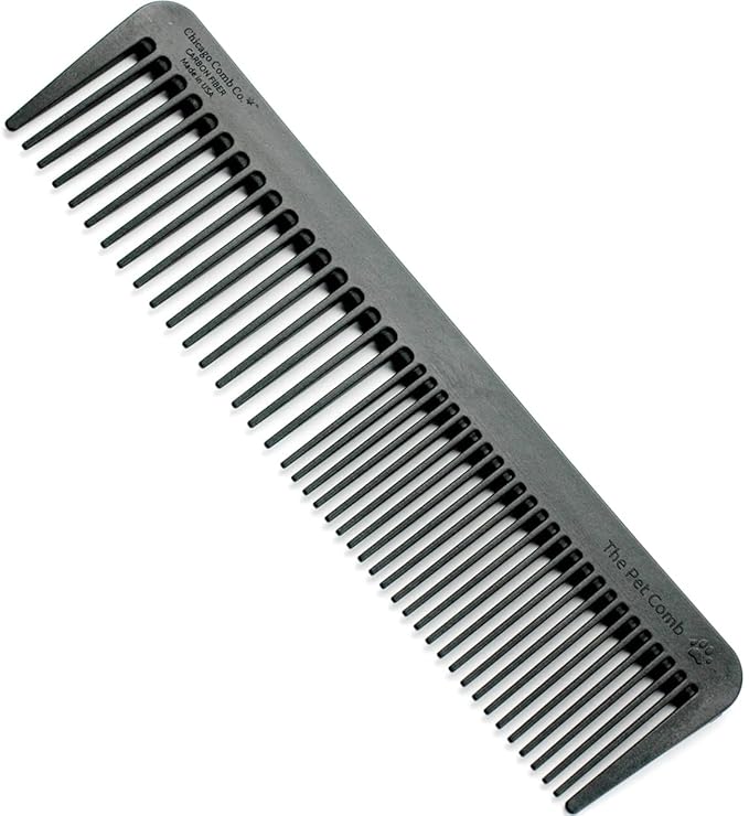 Chicago Comb No. 9 Pet, the XL Comb for Man or Beast, Carbon Fiber, Made in USA
