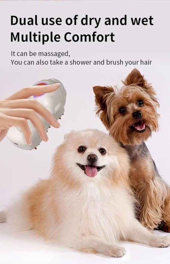 Cat Steam Brush, 3 in 1 Multifunction Steamy Spray Cleaning Shedding Comb, Dog Removal Grooming Brush (1PC Green)