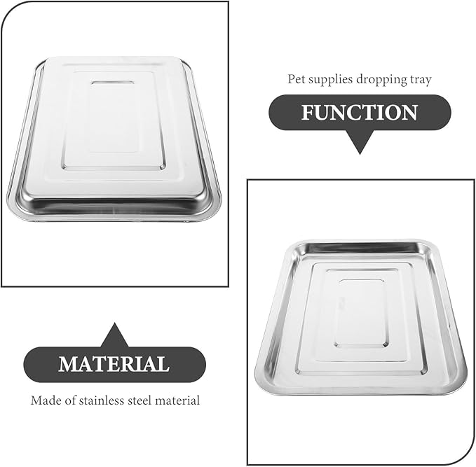 BESPORTBLE Heavy Duty Replacement Dog Crate Pan - Chew-Resistant Metal Tray for Pet Kennels Durable Floor Protection Easy Dogs and Cats 31cm X 21cm X2 cm