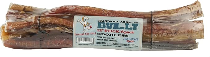 6117 Standard Odorless Pet Bully Stick (6 Pack), 12"