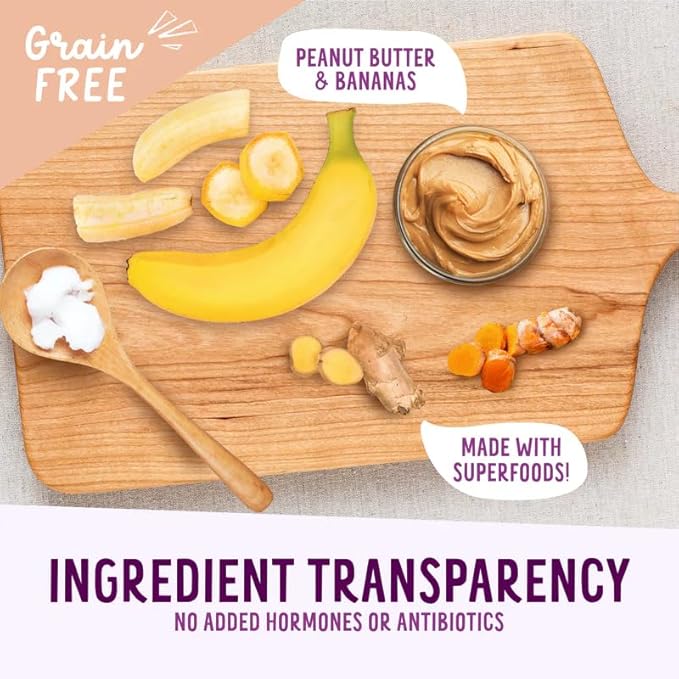 Health Extension Oven-Baked Dog Treats, 6oz (170g), Peanut Butter & Banana Recipe – Gluten & Grain-Free, Superfood-Infused, Crunchy Biscuits for Puppy Training