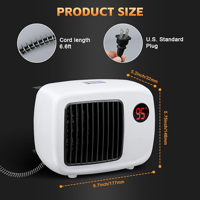 Dog House Heater, Pet House Heater with Thermostat Anti Chew Cord Overheat Protection Wall-Mounted 2 Heating Mode (300/600W) Warmer for Hound Kennel Cat Cage Chicken Coop