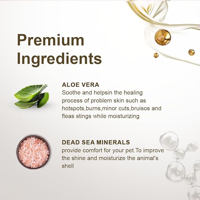 Pet Dog Shampoo Natural Dead Sea Mineral Rich, Aloe Vera, Moisturizing, Hydrating, Anti-Irritant, Fresh Baby Powder Scent – Baby Soft - (1) Bottle 16.5 FL OZ