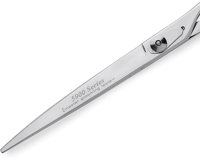 Master Grooming Tools 5900 Series Japanese Stainless Steel Shears — High-Performance Shears for Grooming Dogs - Curved, 8"