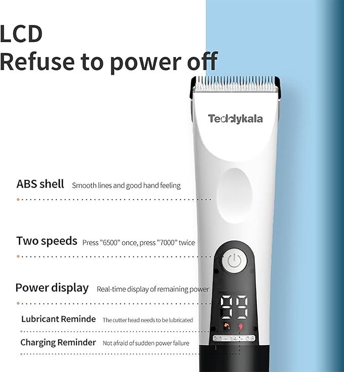 Dog Clippers 33 Tooth Blade, Low Noise and 2200mAh Rechargeable Dog Hair Clipper,Adopting Sheep Shears Standards Professional Pet Hair Clipper for Dogs Cats Animals(Black)