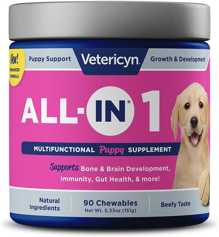 Vetericyn All-in 1 Multifunctional Puppy Supplement and FoamCare Spray-On Thick Coat Puppy Shampoo and Conditioner