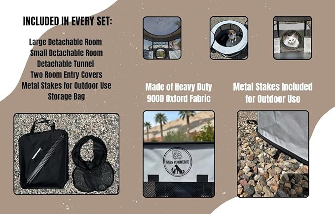 Animal Enclosure Playpen with Tunnel and Double Detachable Rooms - Extra Large and Extremely Sturdy