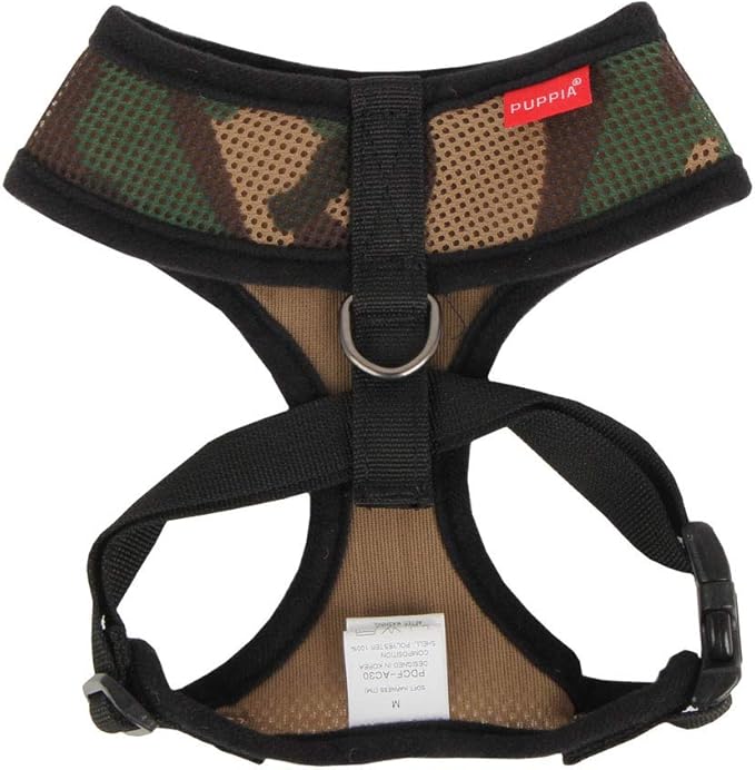 Puppia Soft Dog Harness No Choke Over-The-Head Triple Layered Breathable Mesh Adjustable Chest Belt and Quick-Release Buckle, Camouflage, XX-Large