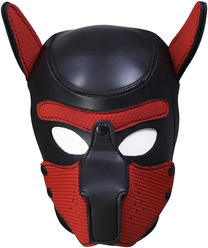 Neoprene Puppy Hood Camo Full Face Mask Cosplay Costume Dog Head Masks