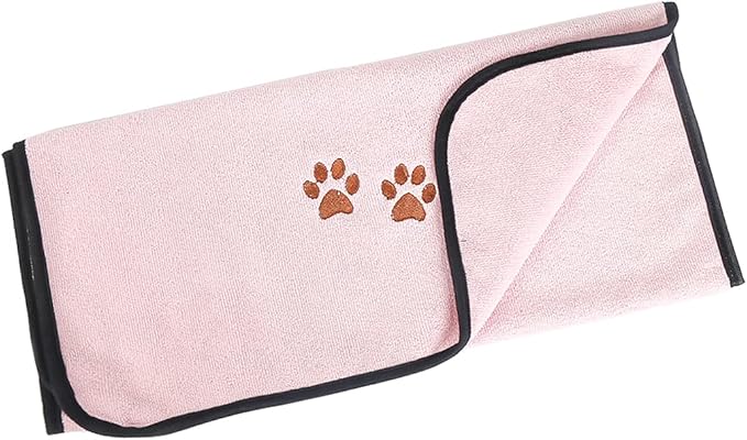 Pet Dog Cat Microfiber Drying Towel Ultra Absorbent Great for Bathing and Grooming (1-Pack)