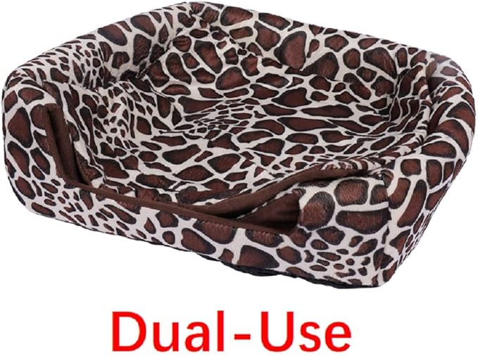 Spring Fever Hamster Guinea Pig Rabbit Dog Cat Chinchilla Hedgehog Bird Small Animal Pet Bed House Hideout Cage Accessorie E Leopard XS (10.2 * 10.2 inch)