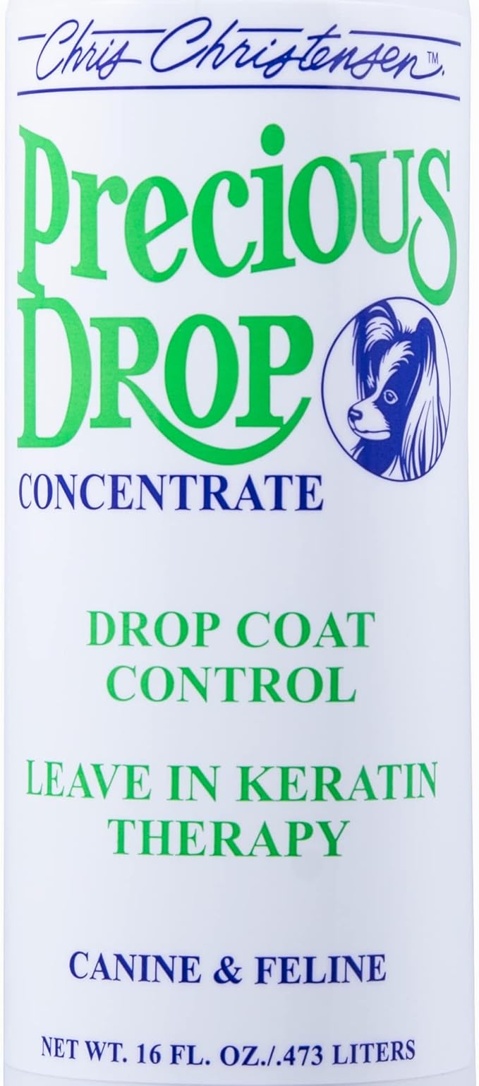 Chris Christensen Precious Drop Concentrate Dog Conditioner, Groom Like a Professional, Reduces Frizz & Matting, 16 oz