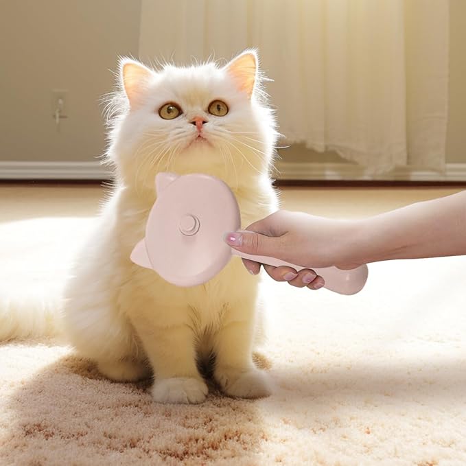 Cat Steamy Brush Dog brushes for Shedding Grooming, Lightweight Skin Friendly Pet Brush Hair Removal Comb Brushes for Long or Medium Haired Cats(Pink)