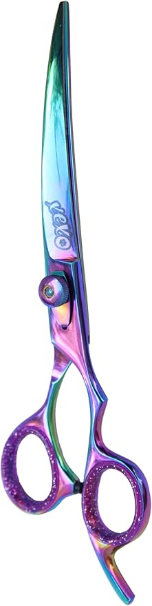 Curved Dog Grooming Scissors - Professional Dog Grooming Scissors - Comfortable Grip and High-Grade Stainless Steel Screw - 7.5" Inch Stainless Steel Curved Shears