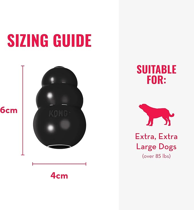 KONG Extreme Dog Toy - Fetch & Chew Toy - Treat-Filling Capabilities & Erratic Bounce for Extended Play Time Most Durable Natural Rubber Material - for Power Chewers - for XX-Large Dogs