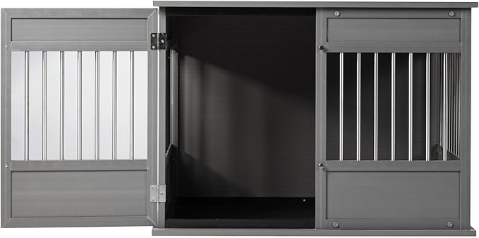 New Age Pet Horizon Pet Crate - Durable ECOFLEX with Stainless Steel Spindles, Bone-Shaped Latches, Easy Access Door, Stylish Design, 10-Year Warranty, Available in 3 Sizes & 2 Colors