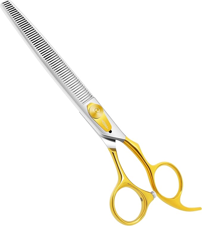 HASHIMOTO Grooming Scissors for Dogs, Dog Thinning Shears for Grooming, 56 Teeth, 7.5 inch, 30% Thinning Rate, Light Weight, Balanced.