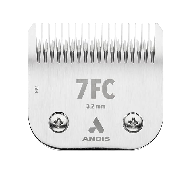 Andis 72605 Ceramic Edge Detachable Steel Pet Clipper Blade – Carbon Infused with Ceramic Cutting Technology & Rust Resists - Extended Long Life with Cutting Length of 1/8-Inch - Size-7FC, Chrome