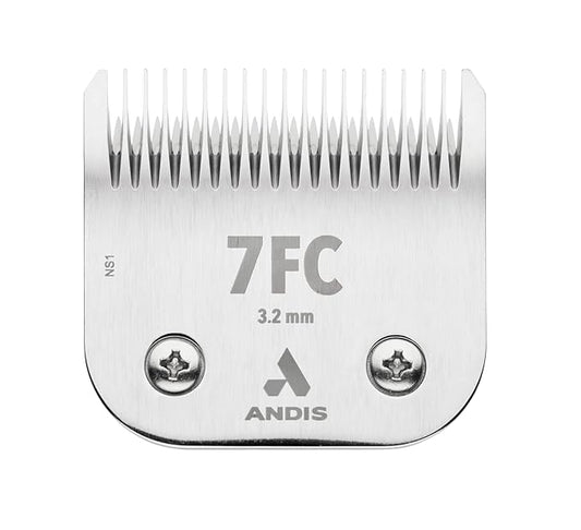 Andis 72605 Ceramic Edge Detachable Steel Pet Clipper Blade – Carbon Infused with Ceramic Cutting Technology & Rust Resists - Extended Long Life with Cutting Length of 1/8-Inch - Size-7FC, Chrome