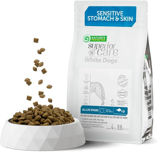 Nature's Protection Superior Care Rice Based Dry Dog Food - Healthy Dog Food All Life Stages Dogs - Balanced, Super Premium Dog Food - 1 Pack of 8.8lb Fish Flavor