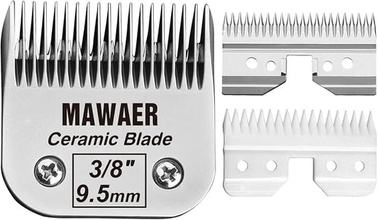 9.5mm Pet Clipper Replacement Blade for A5 Style Detachable Pet Clipper with Ceramic Blades + 440C Stainless Steel fit Most Andis, Oster, Wahl A5 Clippers (3/8 Inch-9.5mm)
