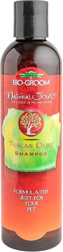 Bio-Groom Tuscan Olive Dog Shampoo - Natural Scent Pet Shampoo, Baobab Protein, Cat & Dog Bathing Supplies, Puppy Wash, Cruelty-Free, Made in USA, Quick Rinse Cat Shampoo - 8 fl oz 1-Pack