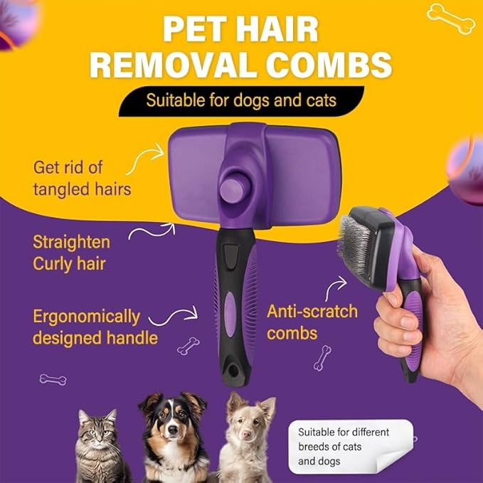 7 Pieces Professional Grooming Scissors Kit with Curved, Thinning, Straight Scissors, Nail Clipper, Nail File and Pet Hair Removal Comb for Pet Dogs & Cats