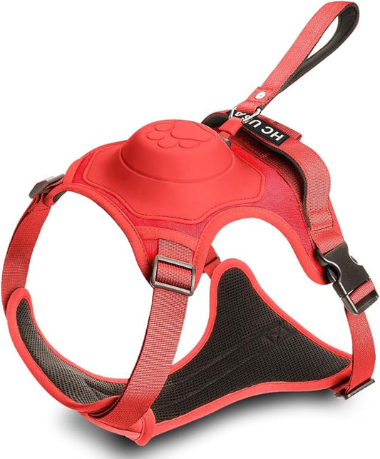 H C USA No Pull Dog Harness with Dog Leash Retractable – Adjustable Dog Harness for Large Dogs with Integrated Leash - Dog Harness and Leash Set with Anti Slip Soft Handle – Comfortable and Safe