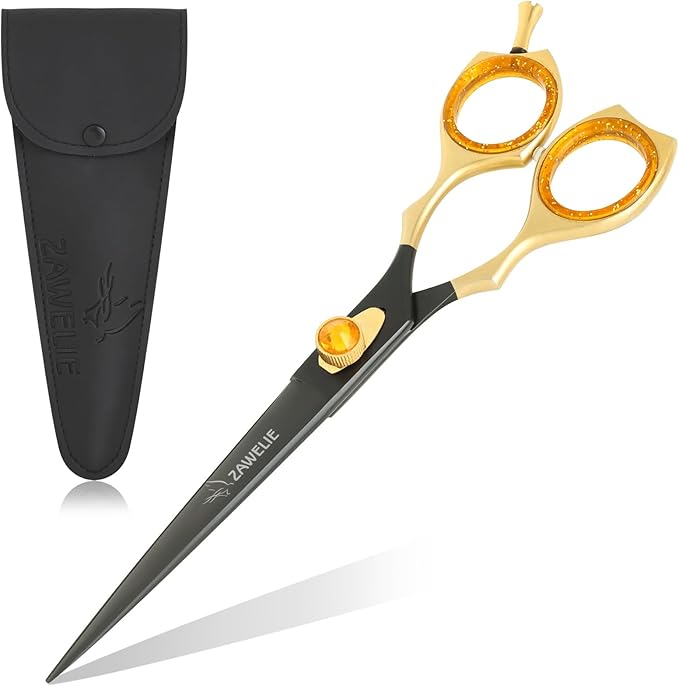 Dog Grooming Scissor- 7.5” Pet Shears, Japanese Stainless Steel Ergonomic Pet Grooming Scissor, Heavy Duty Sharp and Comfortable pet Scissors for Grooming, Dogs, Cats and Other Animals (Straight)