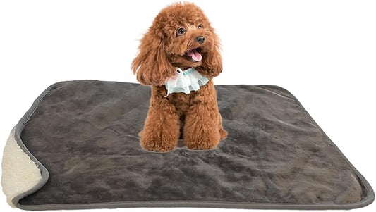 Bucephalus Waterproof Dog Blanket, Thick Reversible Soft Pet Blankets for Couch Bed Protection, Pee Proof Sherpa Fleece Blanket for Small Medium Large Dogs Puppy Cats Washable (Brown,25"×35")