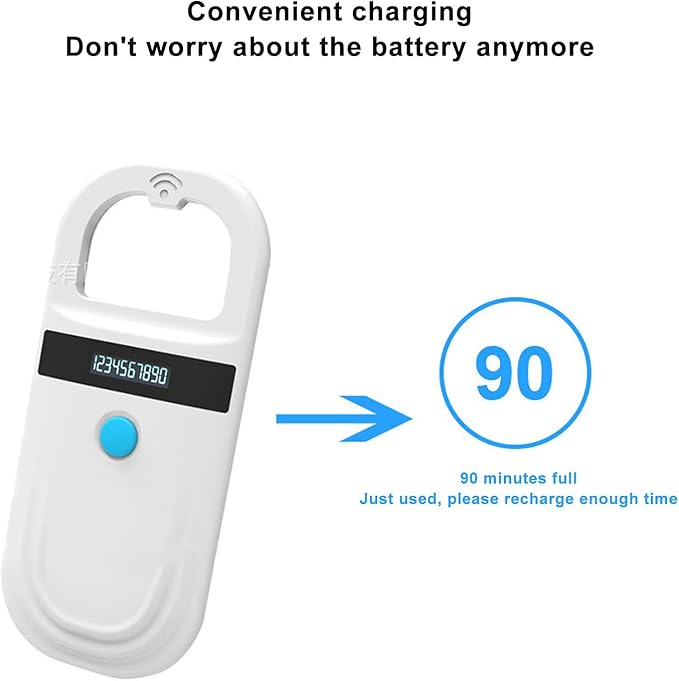 Animal Chip Scanner for Pet, 134.2KHz 5V USB2.0 Animal Handheld Reader 15cm Reading Distance Pet ID Scanner EMID Microchip Scanner for Animal Identification Management