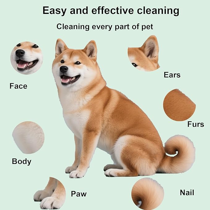 Pet Glove Wipes for Dogs and Cats, Extra Thick Dog Wipes Cleaning Deodorizing, Rinse Free Cleaning Gloves Dog Washing Gloves, Cat Gloves for Grooming for Pet Dry Cleaning, Daily Care and Travel 6 Pcs