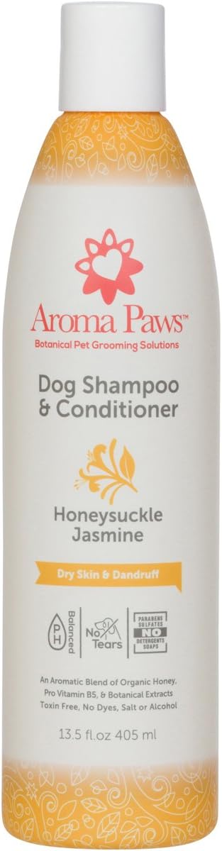 Dog Shampoo – Cleansing Wash, Conditioning, Moisturizing – Toxin Free, Healthy Ingredients – Aromatic Grooming Puppy Shampoo – Tearless Cleaner, Honeysuckle Jasmine