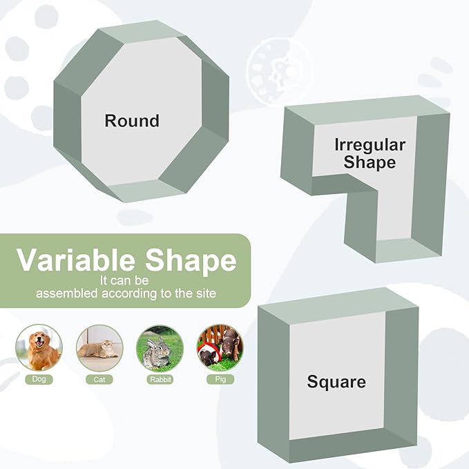 Dog Playpen with Door, Dog Fence for Outdoor & Indoor, 8 Panels 24 inch Height, Black