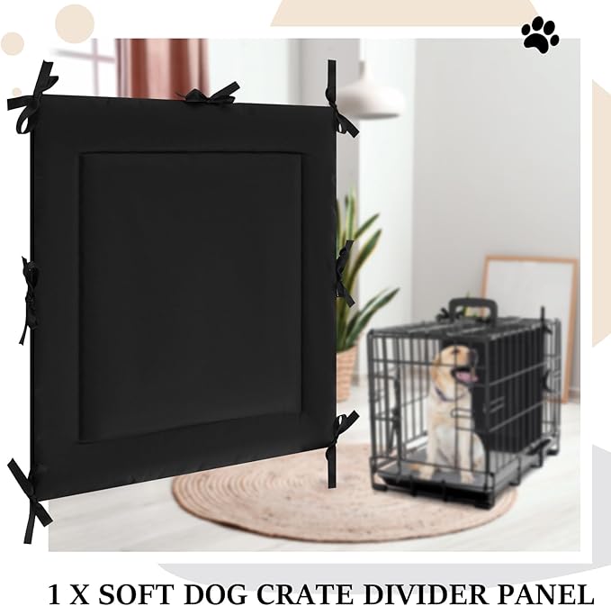 Thyle Dog Crate Divider Panel (Without Crate), Black Thick Dog Kennel Divider with Ties, Puppy Accessories for Puppy Training(28.5" H X 27" W for 42" Crate)