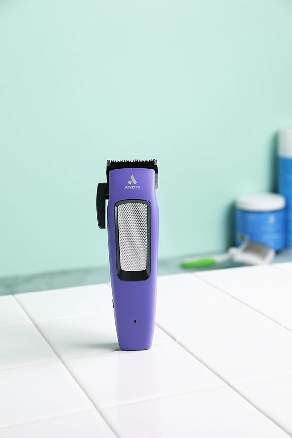 Andis Easy Clip Adjustable Blade Cordless II Dog Clipper, 10 Piece Kit, Lithium-Ion Battery, Purple, 560017