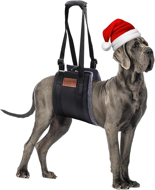 Dog Sling for Large Dogs Hind Leg Support, Magic Tape Dog Lift Harness, Soft Dog Support Harness for Back Legs, Hip Support Harness to Help Senior, Injured, Disabled and After ACL Surgery