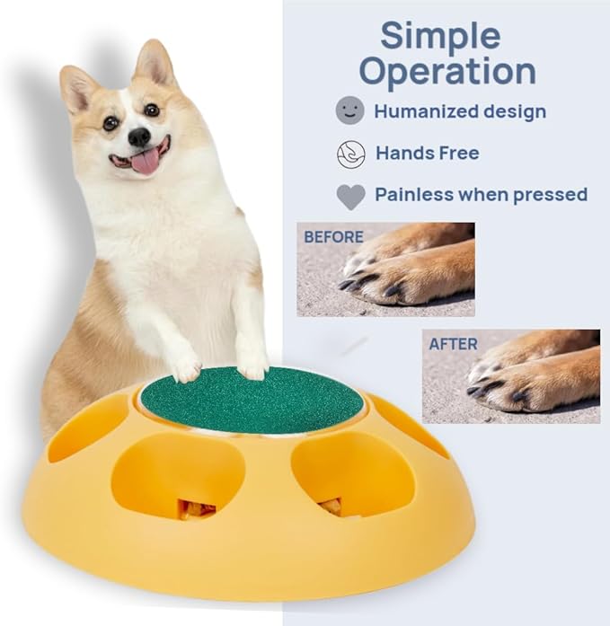 Multi-Functional Dog Scratch Pad for Nails,Slow Feeder Dog Bowls with Treat Box, Nail File Toy,Scratch Board for Dogs,4 Replaceable Sandpaper Sheets