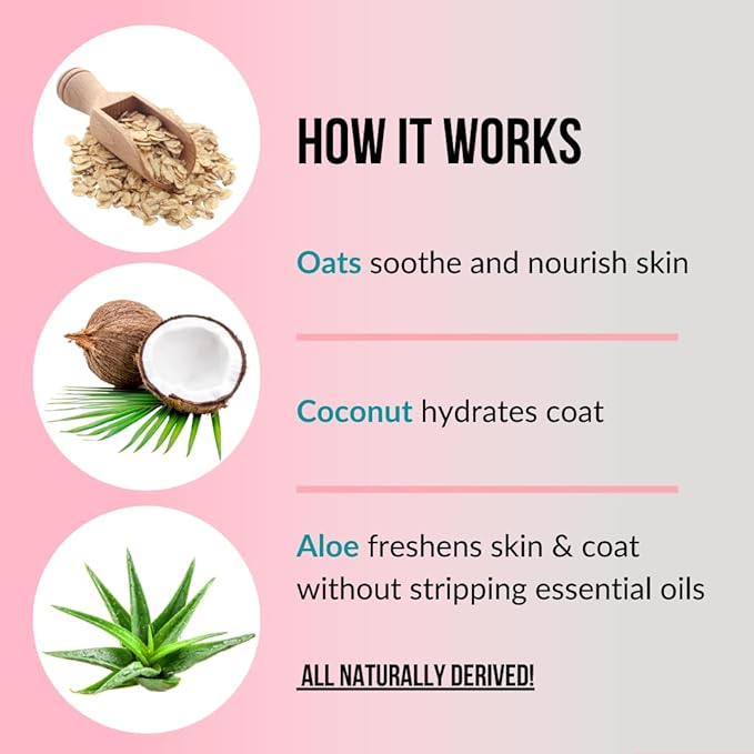 8 fl oz Tearless Puppy Shampoo and Conditioner - Anti Itch Dog Shampoo Sensitive Skin - Coconut Oil Oatmeal Pet Shampoo for Puppies