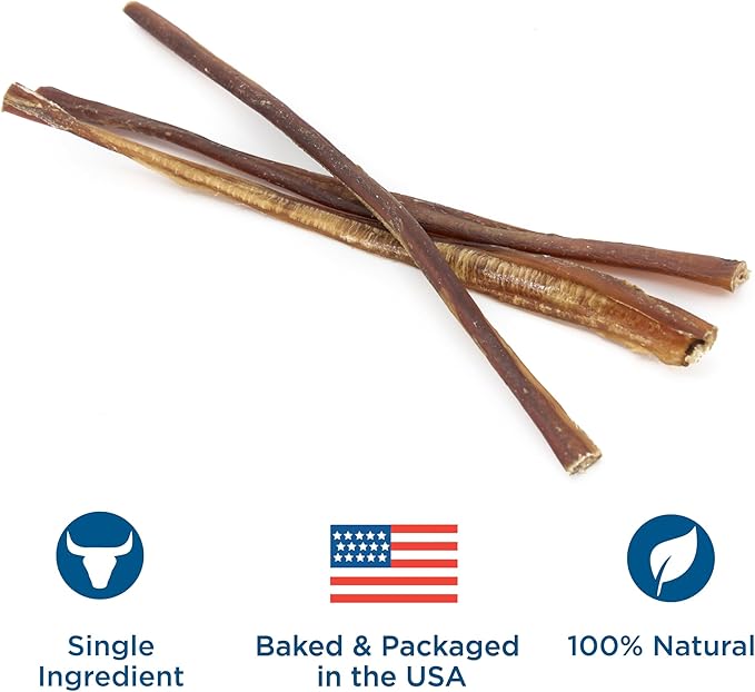 Best Bully Sticks 12 Inch Odor Free Bully Sticks for Dogs, 24 Pack, Bulk Bag 100% Natural, Grass-Fed Beef, Digestible Bully Bones, Grain and Rawhide Free, Odorless Dog Bully Sticks for Large Dogs